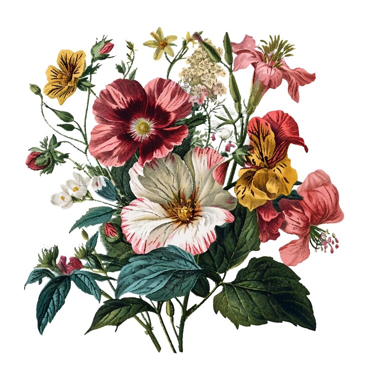 Vector a painting of flowers with the word quot flowers quot on it