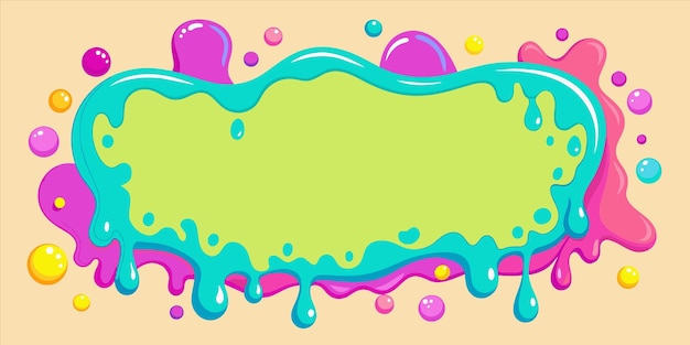 Vector a painting of a green board with colored bubbles and colored bubbles