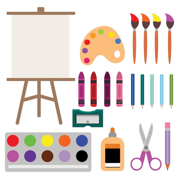 painting materials set clip art