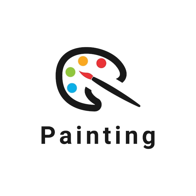 Painting palette logo design creative idea