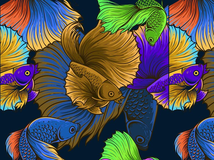 Vector a painting of a peacock with a flower in the middle