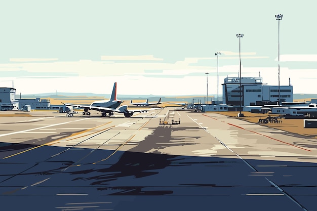 a painting of a plane on the runway with the words free on the side