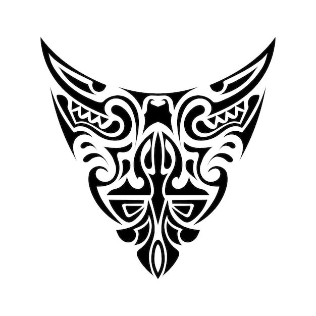 Vector painting in the polynesian style. polynesia. suitable for tattoos and prints. isolated. vector.