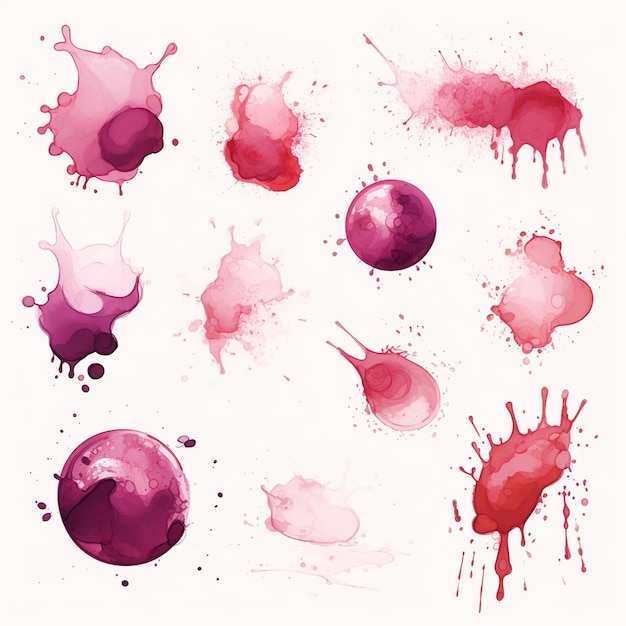 Vector a painting of purple and red drops and some blots