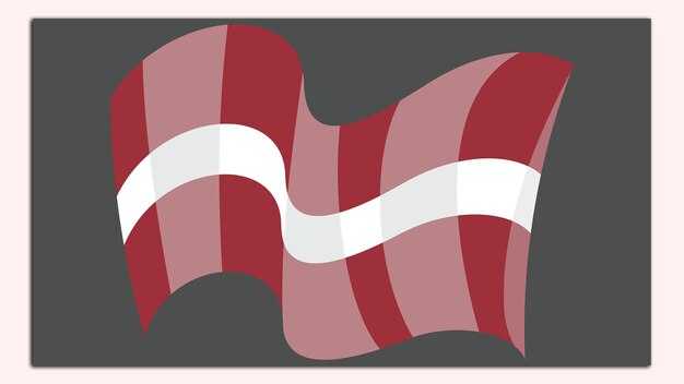 Vector a painting of a red and white striped flag with a white stripe