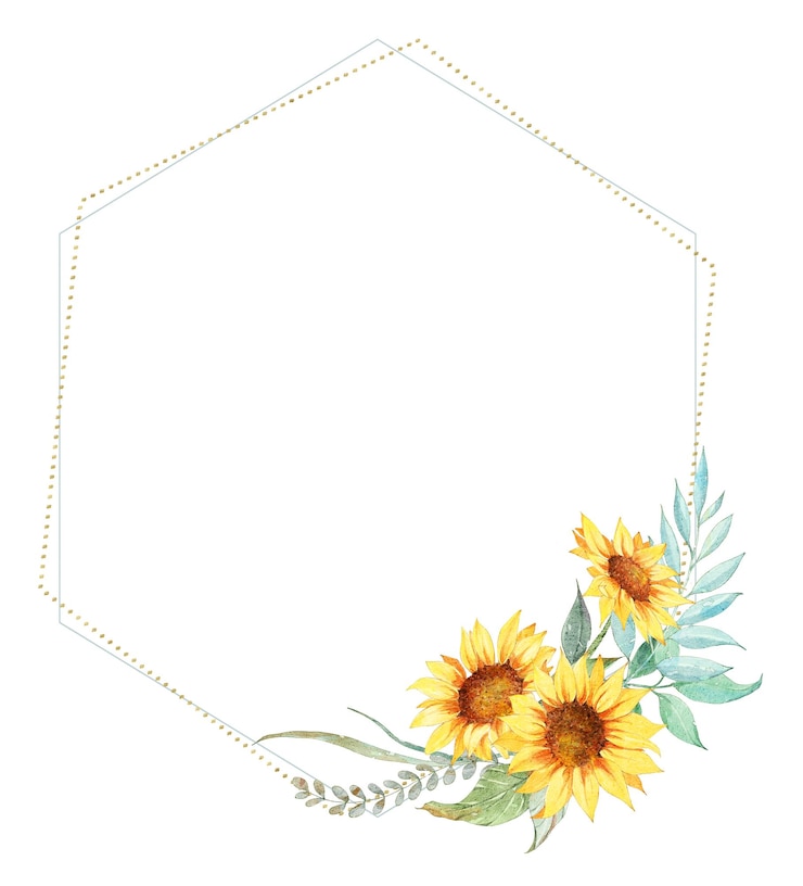 Vector 太陽の花の絵画との絵のフレームに花が描かれています