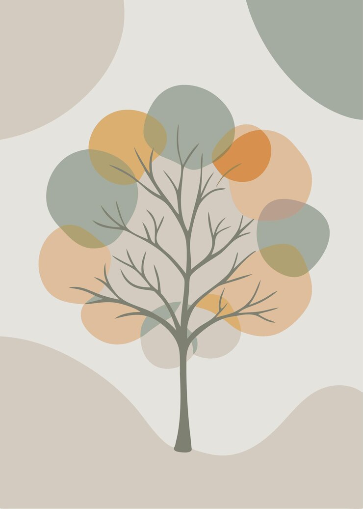 Vector a painting of a tree on a wall james jean