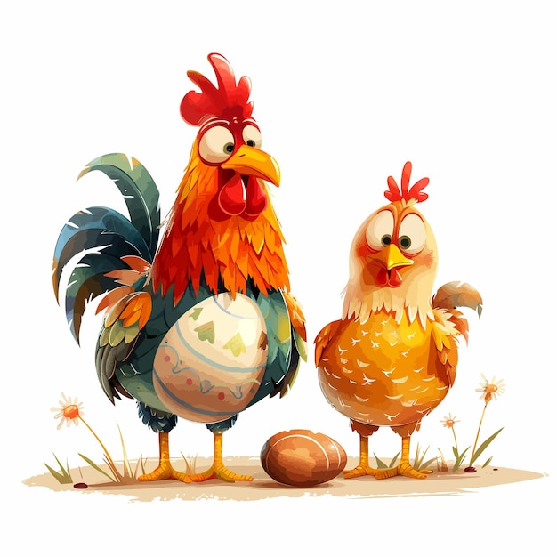 картина двух цыплят и яйца