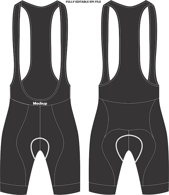 A pair of bib shorts that say'mockup'on the front.