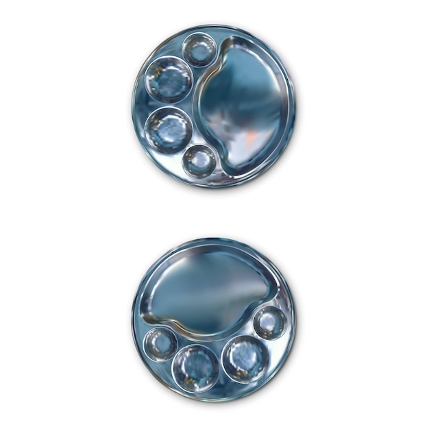 A pair of blue earrings with a white background.