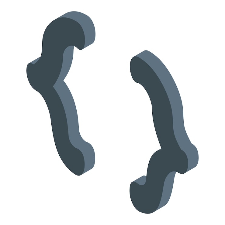 Вектор пара скобков символа кода программирования, представляющего язык кодирования