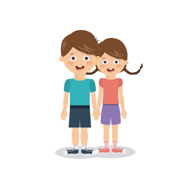 Vector pair of children design