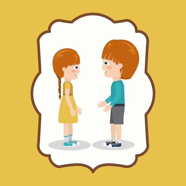 Vector pair of children design