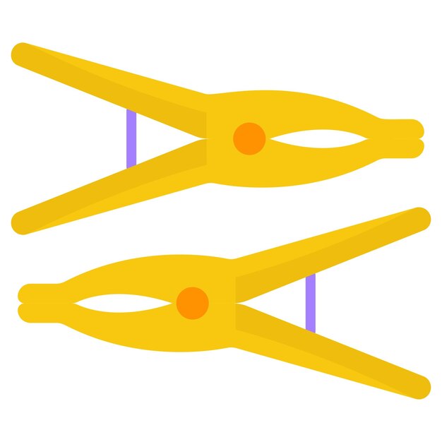 Vector pair of clothes pegs concept plastic clothespins vector housekeeping home cleaning professional