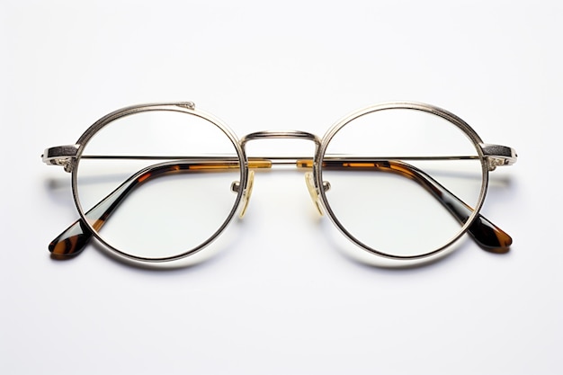 a pair of glasses with a pair of glasses on the front black gold glasses placed