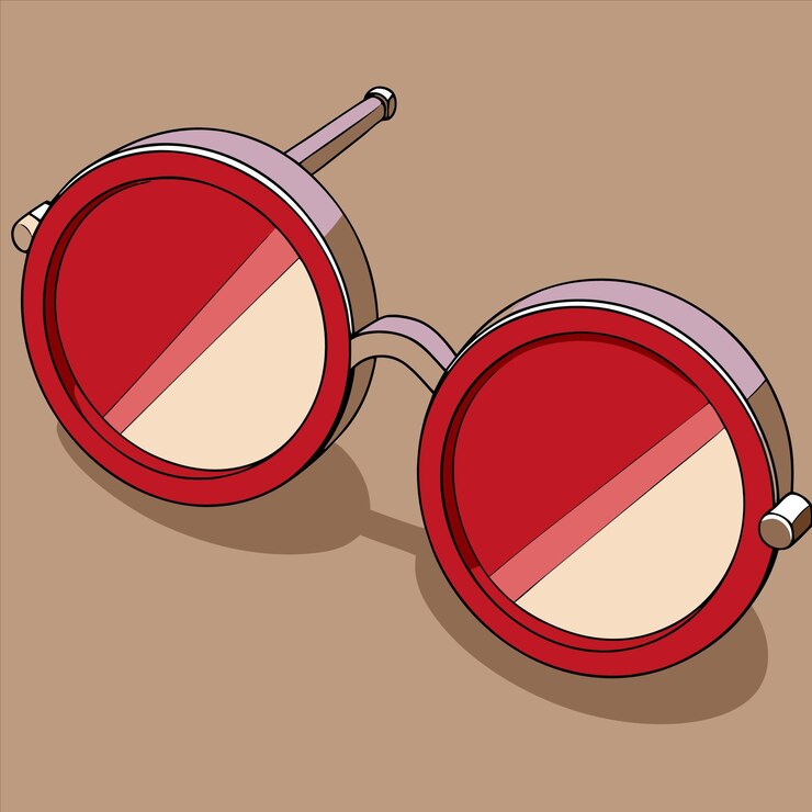Vector a pair of glasses with a red stripe and a red stripe