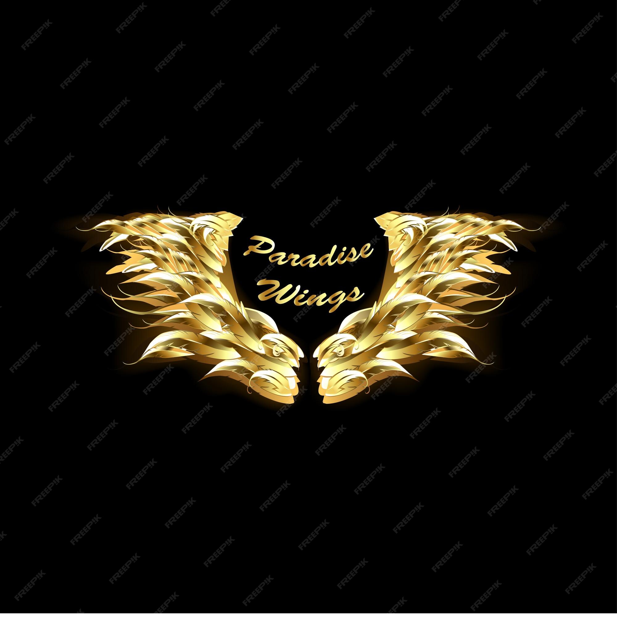 Premium Vector | A pair of gradient gold wings