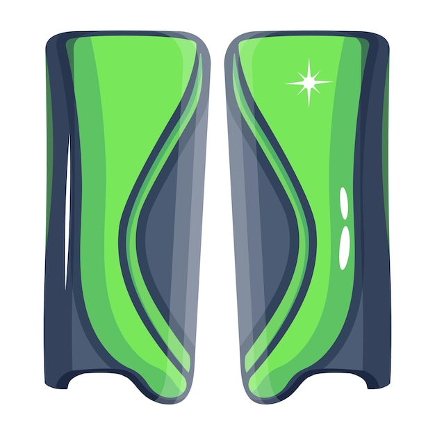 Vector a pair of green knee pads with a black bottom.