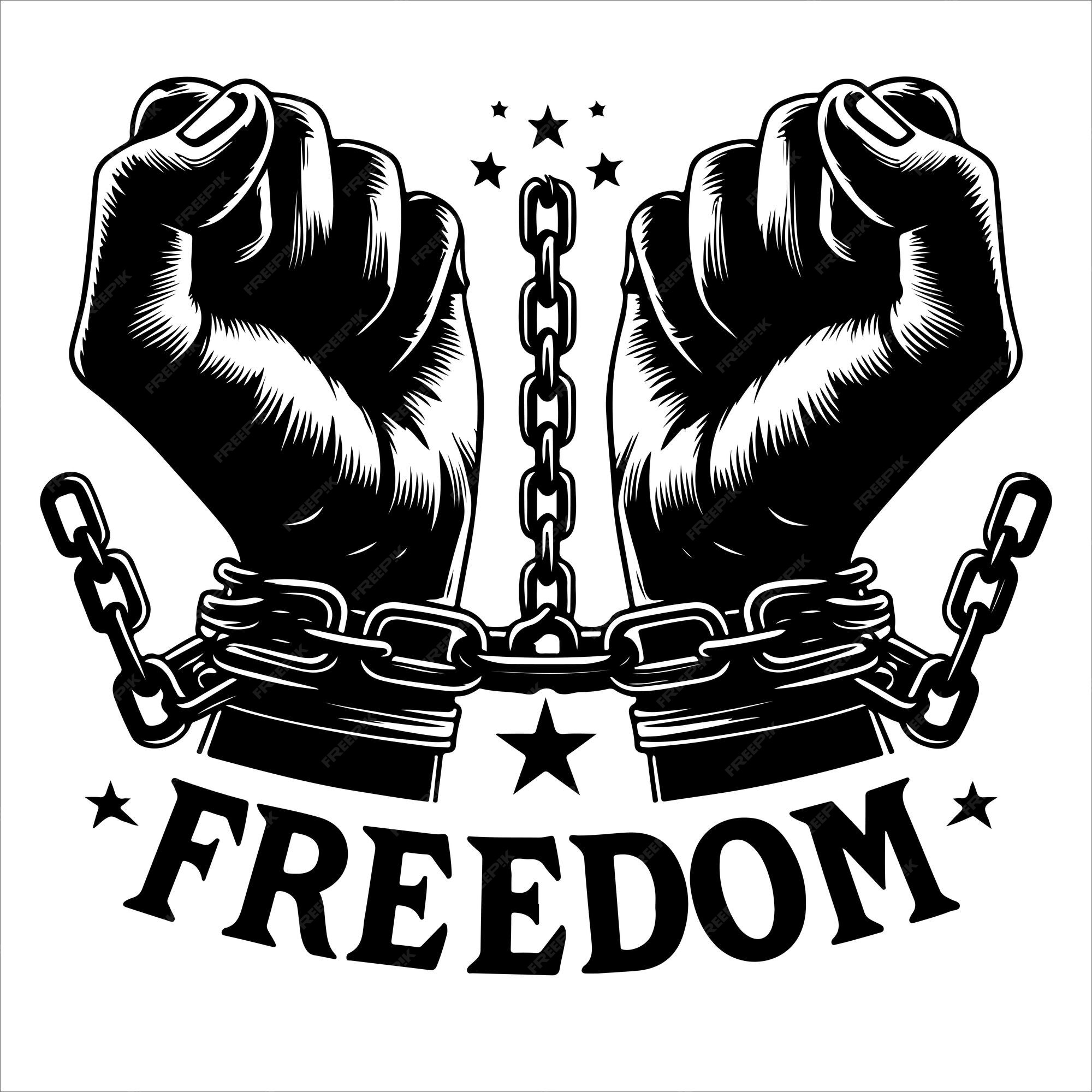 A pair of hand in handcuff vector with the text words freedom vector ... Freedom finance murfreesboro tn