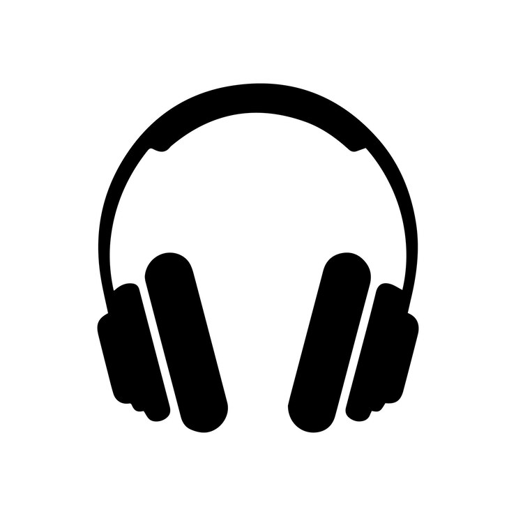 Vector a pair of headphones with a black background