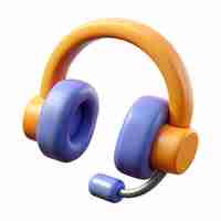 Vector a pair of headphones with orange handles