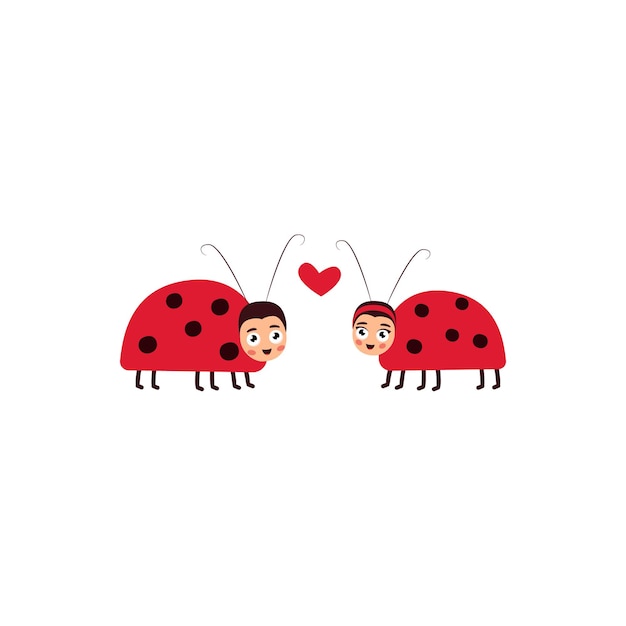 A pair of ladybugs in love