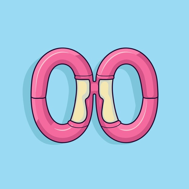 Vector a pair of pink o rings on a blue background