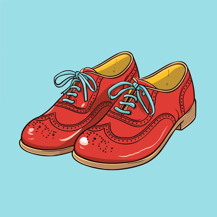 Vector a pair of retro vintage men's shoes simple flat vector illustration