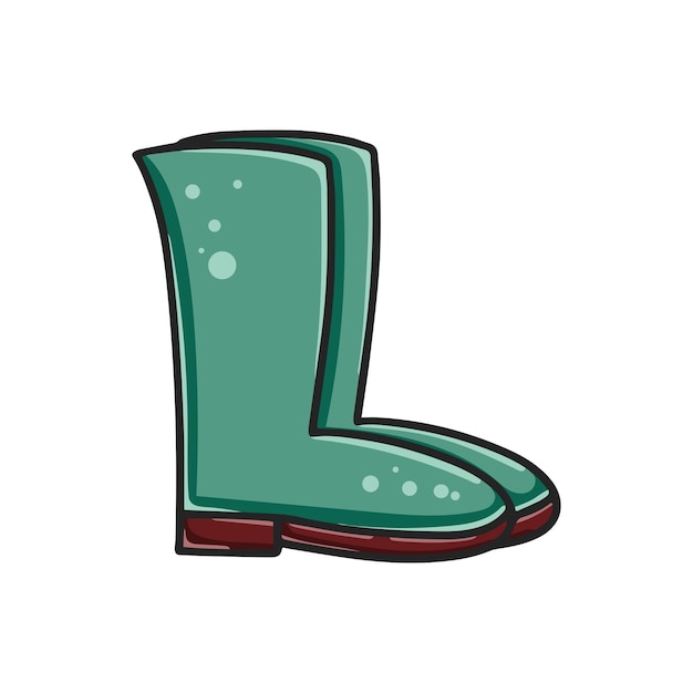 Pair of rubber boots clipart seasonal shoes for protection from water and cold isolated cartoon