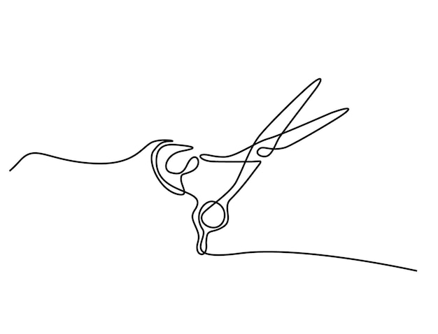 Vector a pair of scissors with a black and white drawing of a pair of scissors