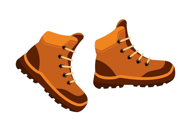 A pair of shoes for hiking camping walking Tourist trekking boots