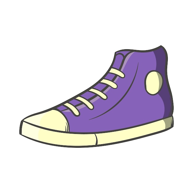 Pair of sneakers icon in cartoon style on a white background