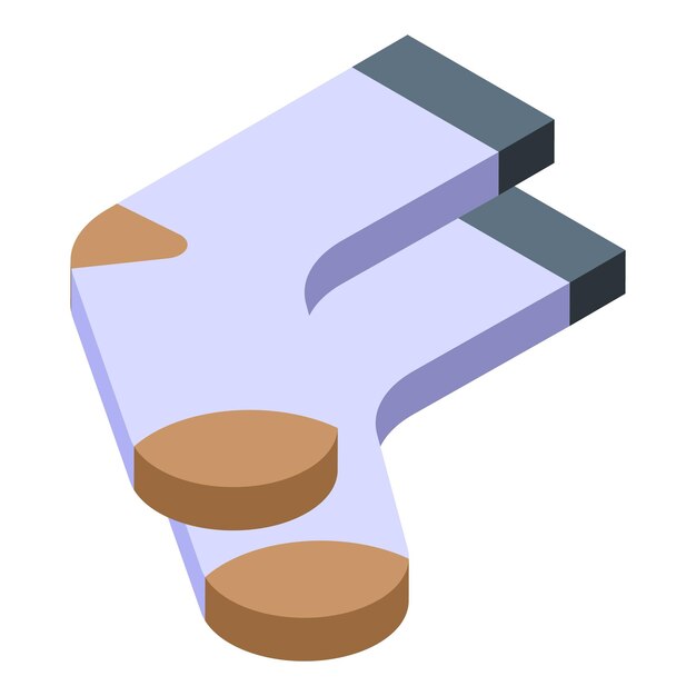 pair of socks with heel and toe reinforcement isometric icon