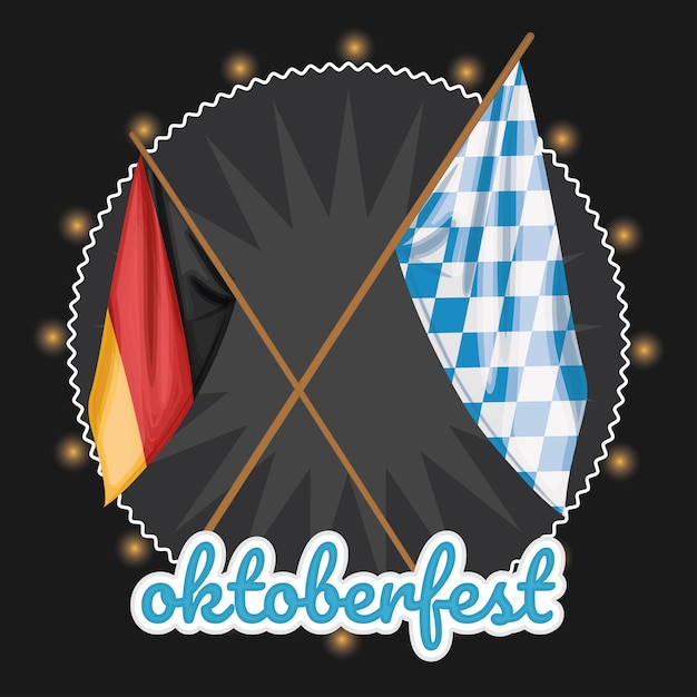 Pair of waving flags of Germany and Oktoberfest Vector