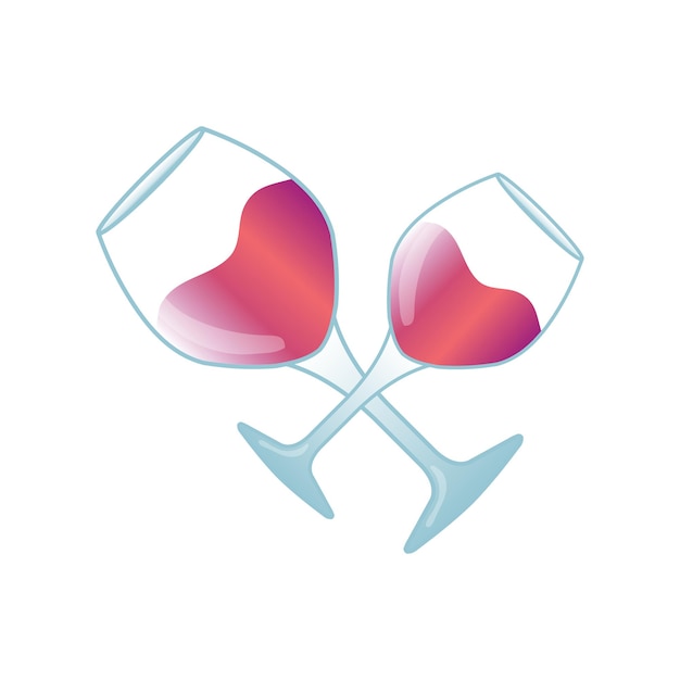 A pair of wine glasses vector icon