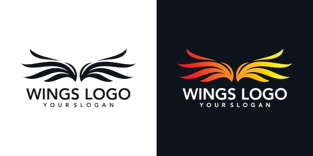 pair of wings icon angel wing decorative fly emblem and eagle stencil symbols vector icons