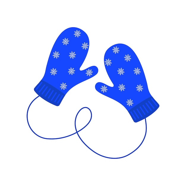 Пара шерстяных вязаных варежек с узором снежинки Теплые зимние перчатки