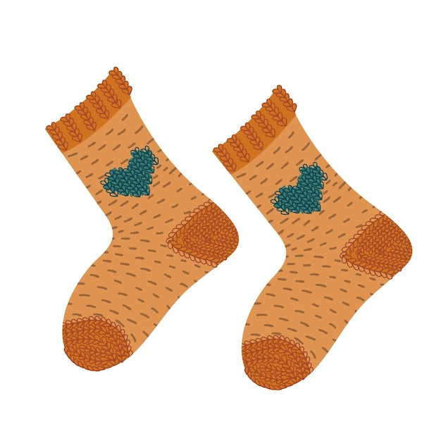 Pair of woolen knitted socks