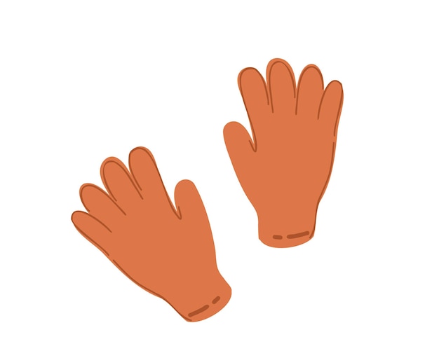 Pair of working gloves. Flat vector illustration