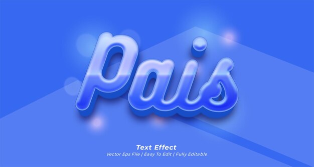 Текст pais на день отца 3d логотип с редактируемым текстовым эффектом для композиций