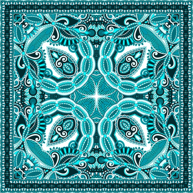 Paisley bandanna to print on fabric, vector illustration