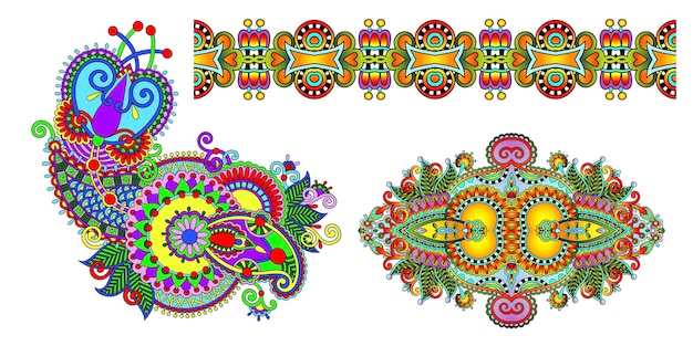 Paisley bloemenpatroon in etnische stijl Indiase decoratieve bloemmotief vectorillustratie