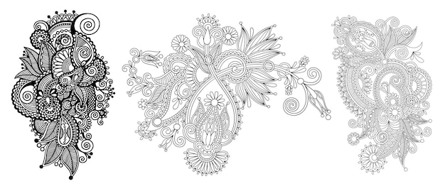 Paisley bloemenpatroon in etnische stijl, indisch decoratief bloemdessin, vectorillustratie
