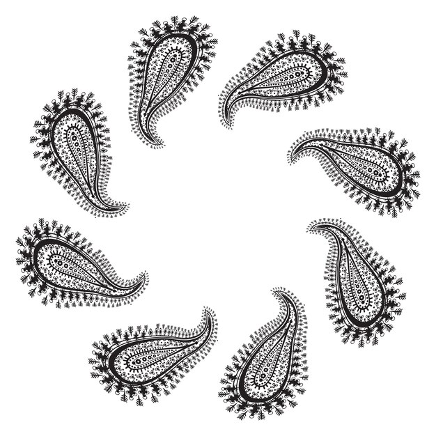 Vector paisley embroidery pattern design free vector