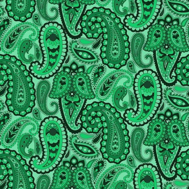 Paisley Ethnic Floral Hand Drawn Seamless Pattern