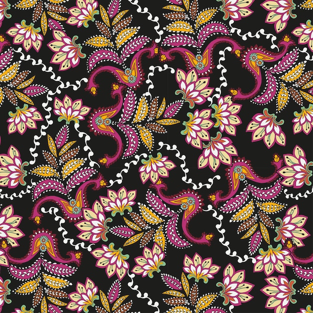 Paisley ethnic stripe seamless pattern Traditional oriental seamless paisley pattern