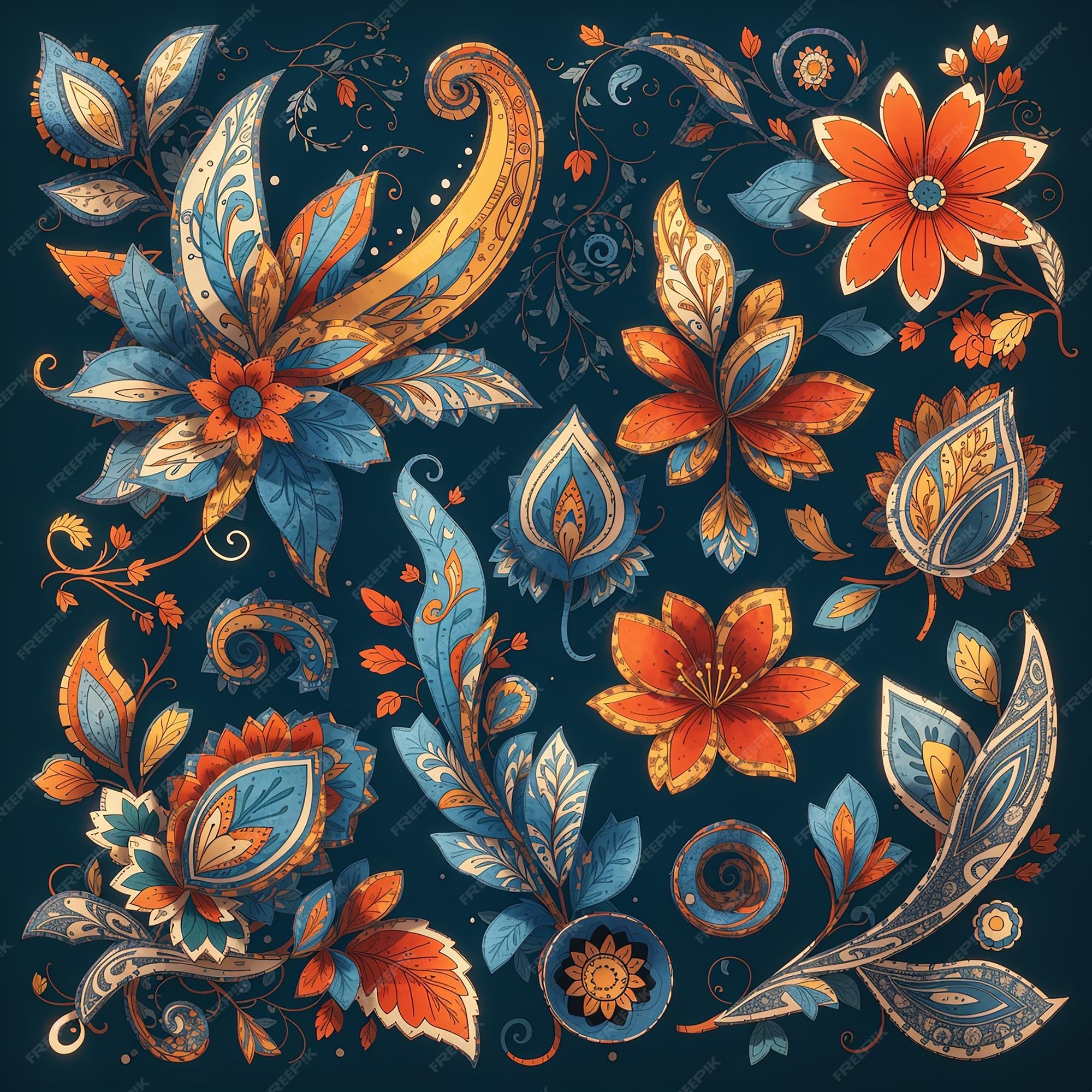 Premium Vector | Paisley floral design