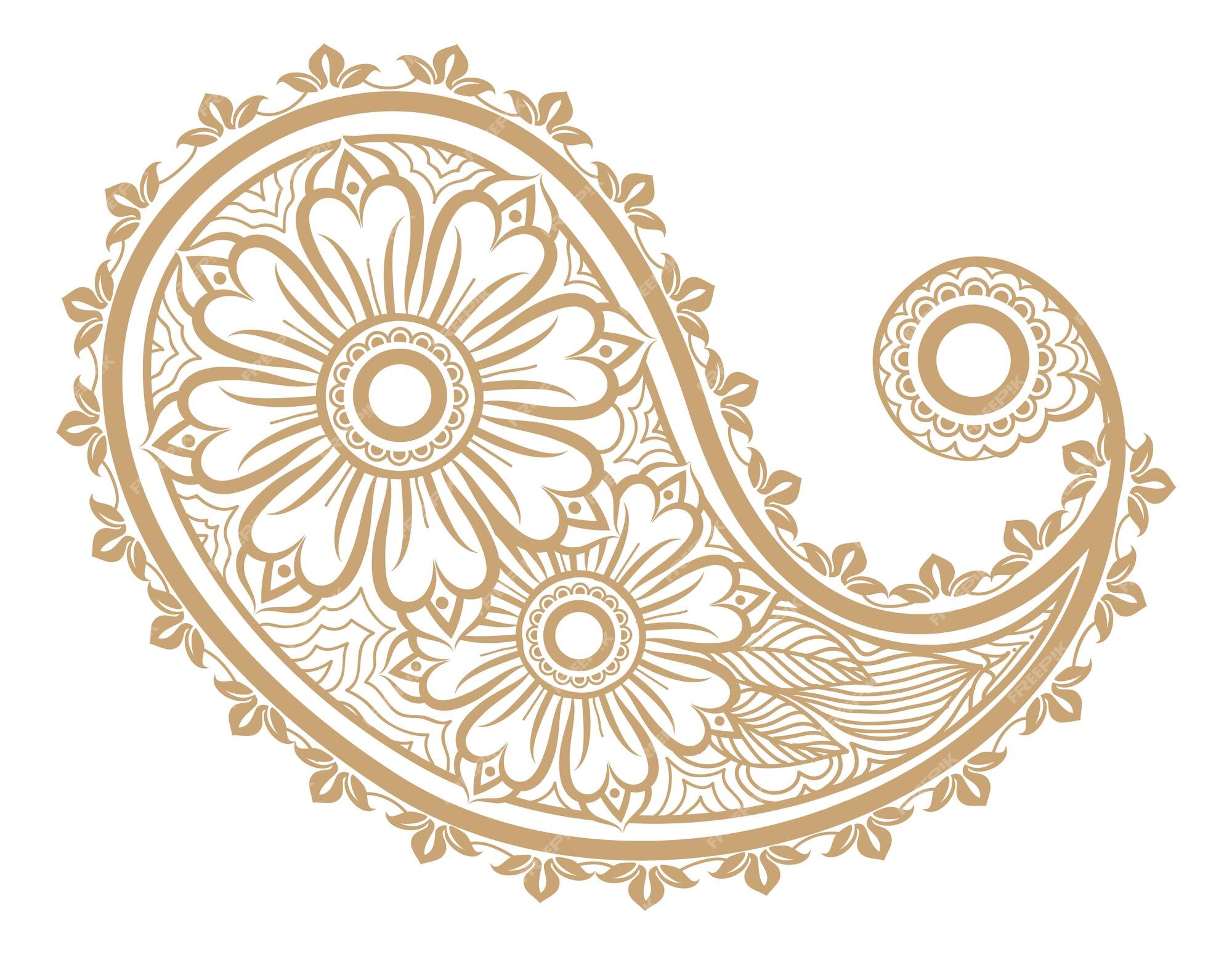 Premium Vector | Paisley ornament ethnic henna tattoo mehndi element