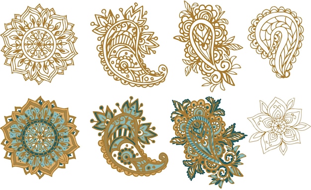 Motivo paisley ornamento orientale illustrazione grafica popolare grafica disegnata a mano isolata