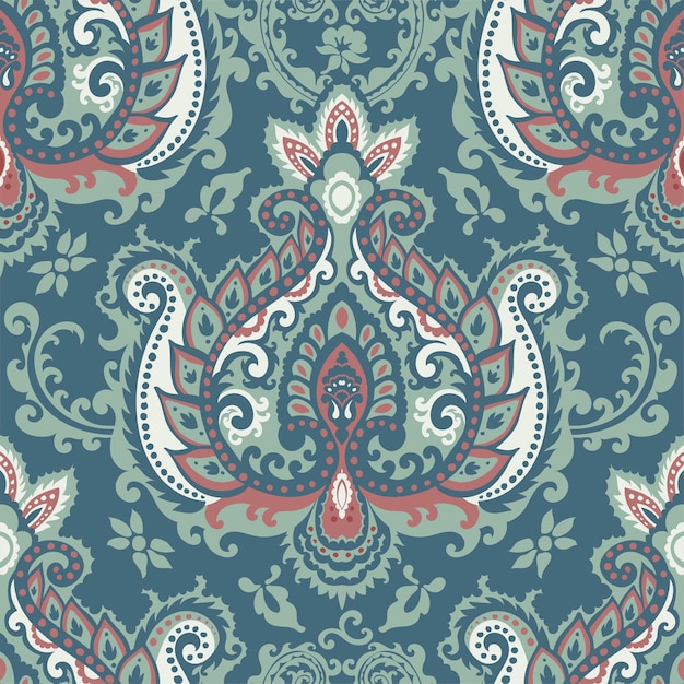 Paisley print leaves and floral branches decor